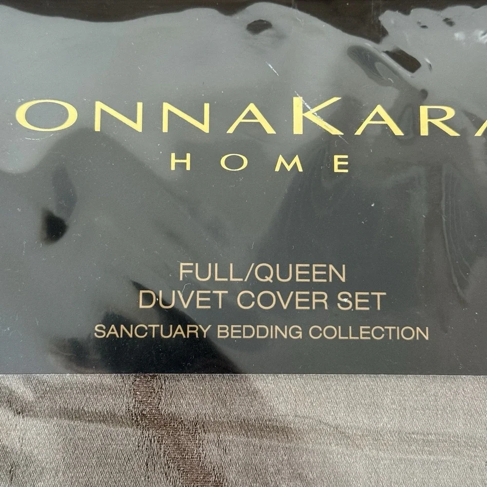 Donna Karan Home Sanctuary Queen Duvet Set Cover + 2 Standard Shams Mink New